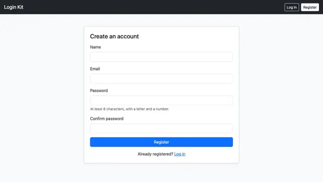 Secure Login & Registration Kit — Registration form