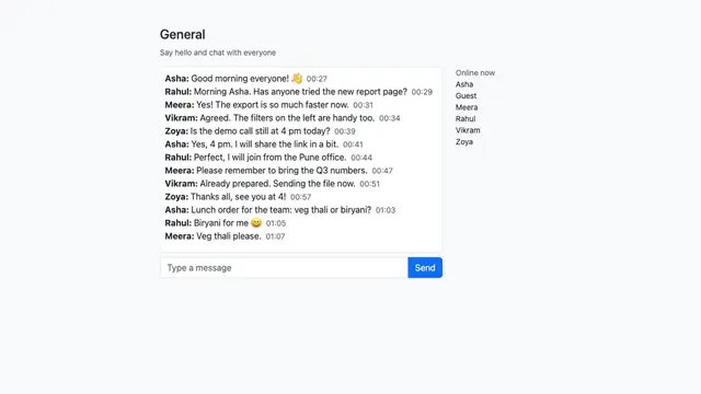 Simple Chat Rooms — Live chat room